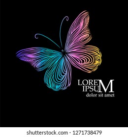 Abstract colorful butterfly. Vector