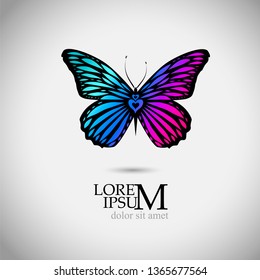 Abstract colorful butterfly. Vector