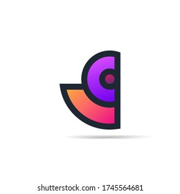 Abstract Colorful C letter logo corporate sign template Vector. 