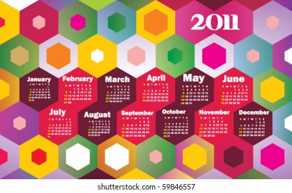 Abstract colorful calendar