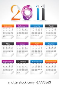 abstract colorful calendar vector illustration