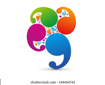 abstract colorful callout shape vector illustration