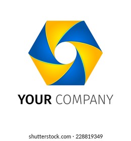 Abstract colorful camera shutter logo