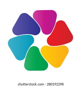 Abstract colorful camera shutter, photography, freelance photographer logo, Vector Illustration.