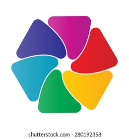 Abstract colorful camera shutter, photography, freelance photographer logo, Vector Illustration.