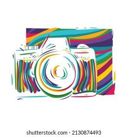 Abstract colorful camera vector illustration