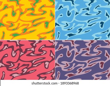 Abstract colorful camouflage background set