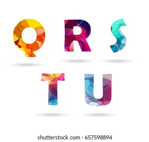 Abstract colorful capital letters set.