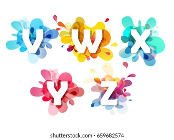 Abstract colorful capital letters set.