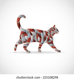 Abstract colorful cat.