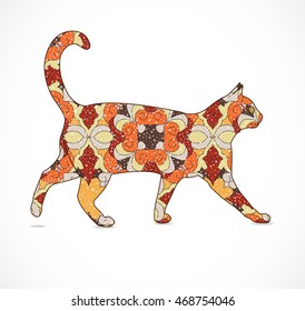 Abstract colorful cat. Illustration 10 version.