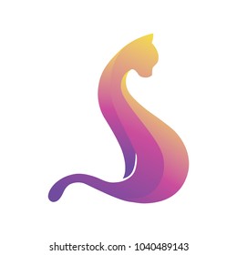 abstract, colorful cat, logo element