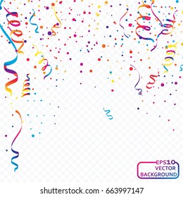 Abstract Colorful celebration background with confetti.