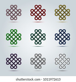 Abstract colorful of Celtic Irish Knots icon vector graphic design concept idea