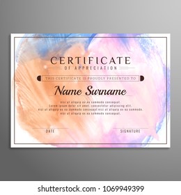 Abstract colorful certificate design background