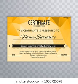 Abstract colorful certificate design template