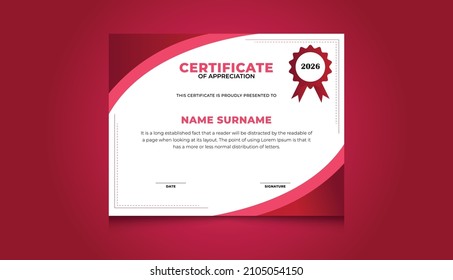 Abstract Colorful Certificate Template Vector Design