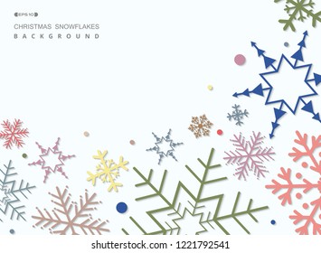 Abstract of colorful Christmas snowflakes pattern background, vector eps10
