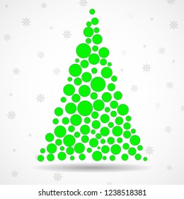 Abstract colorful christmas tree of circles. Vector