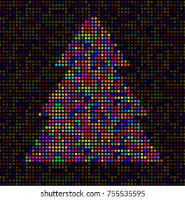 Abstract colorful christmas tree of pixels. Vector illustration. Eps 10