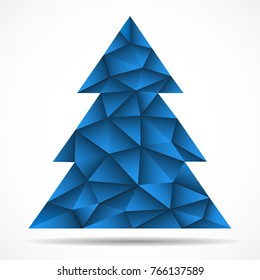 Abstract colorful christmas tree from triangles. Vector illustration. Eps 10