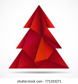 Abstract colorful christmas tree of triangles. Geometric style. Vector illustration. Eps 10