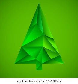 Abstract colorful christmas tree from triangles. Geometric style. Vector illustration. Eps 10