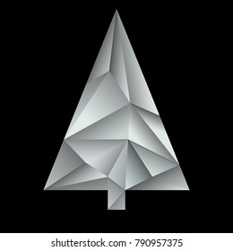 Abstract colorful christmas tree from triangles. Geometric style. Vector illustration. Eps 10