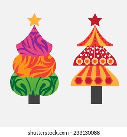 abstract colorful Christmas tree. vector