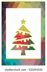 Abstract Colorful Christmas Tree Vector Card Background