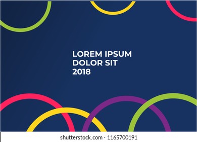 Abstract colorful Circle Background. sport celebration competition background. Banner . Jakarta, Indonesia - July 23, 2018. 