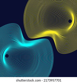 Abstract colorful circle background with wavy lines