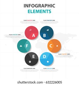Abstract colorful circle business Infographics elements, presentation template flat design vector illustration for web design marketing advertising