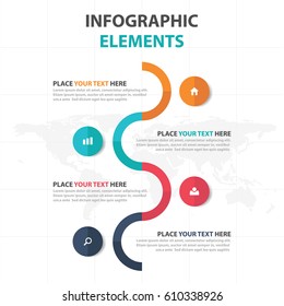 Abstract colorful circle business timeline Infographics elements, presentation template flat design vector illustration for web design marketing advertising