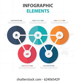 Abstract colorful circle business timeline Infographics elements, presentation template flat design vector illustration for web design marketing advertising