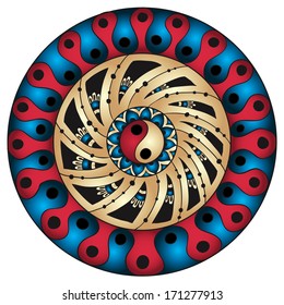 Abstract colorful circle. Ethnic pattern.