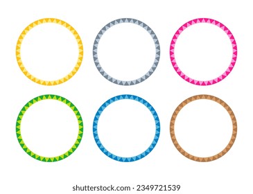 Abstract colorful circle frame set, vector illustration isolated on white background