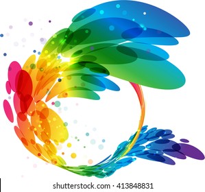 Abstract colorful circle frame, vector background