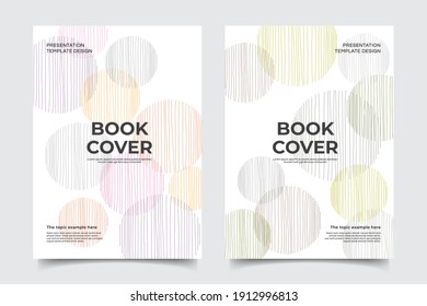 Abstract colorful circle geometric pattern with white backgrond concept template. Memphis vector design elements set for bookcover, corporate report, poster, and flyer