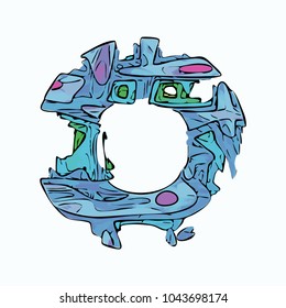 Abstract colorful circle graffity background. Urban style vector illustration for you modern funny design. Round frame or banner with place for text