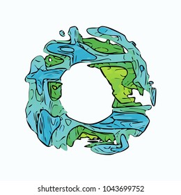 Abstract colorful circle graffity background. Urban style vector illustration for you modern funny design. Round frame or banner with place for text