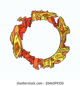 Abstract colorful circle graffity background. Urban style vector illustration for you modern funny design. Round frame or banner with place for text