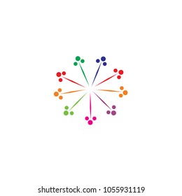 Abstract colorful circle leaf logo design vector