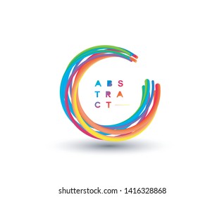  abstract colorful circle line background. vector design.