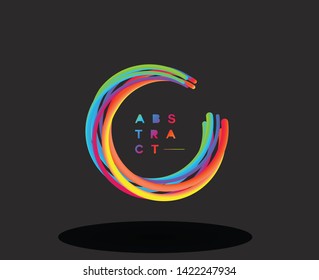 Abstract colorful circle line background. vector design.