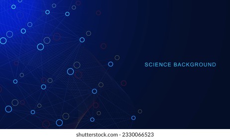 Abstract colorful circle and lines connection. Global communication, social networking, digital network, science and technology background. Vector illustration.