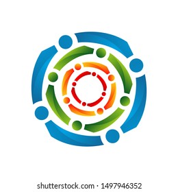 abstract colorful circle logo design vector graphic element template