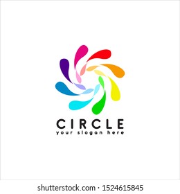 abstract colorful circle logo icon in vector