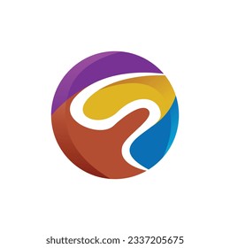 Abstract colorful circle logo template. Decorative circle swirl abstract logo vector image