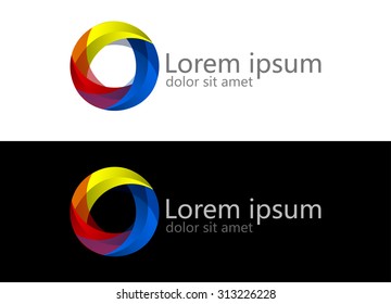 Abstract colorful circle loop Logo template. Corporate icon such as logotype. Creative stock vector template. easy to use